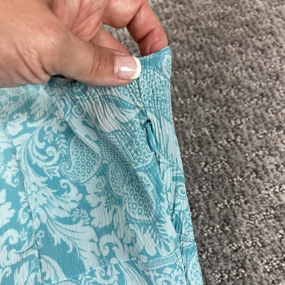 Vestido Mossimo vintage para mujer pequeño mini línea A floral cachemira seda principios de la década de 2000 Foto 3 de 4