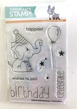 Simon Says Stamp Birthday Celebration SSS101538 Clear Stamp Set Elephant Balloon