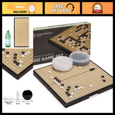 Magnetic 19x19 Go Game Set - Portable 14.6" Board for Strategy  Fun