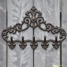 Sungmor Rustic Cast Iron Coat Hooks Entry Way Hall Wall Hanger  for Hats Clothes