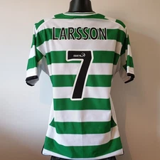 LARSSON 7 Celtic Shirt - 2001/2003 - XL - Umbro NTL Home Jersey