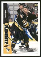 1996-97 Upper Deck SERGEI ZUBOV Signed Card autograph auto PENGUINS STARS