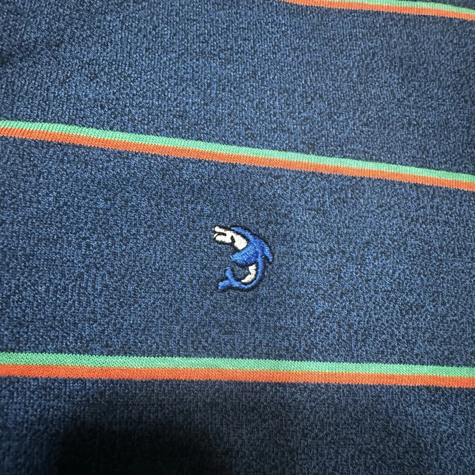 Camisa polo masculina listrada azul pequena anos 80 aparência livre de chemise - Imagem 4 de 4