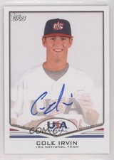 2011 Topps USA Baseball Team Auto Cole Irvin #USA-A55 Auto w8t