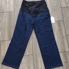 Time And Tru Dark Denim Maternity Panel Jeans Women Size M 8-10 