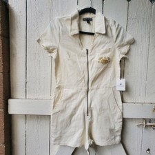 Body Glove Radiant Coveralls in Cream Women Size S Romper Zip NWT Small