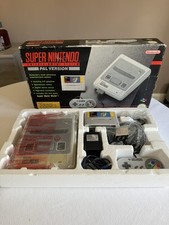 Super Nintendo SNES Console Boxed With Super Mario World & 2nd Controller &FIFA 