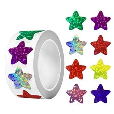 500 PCS Colorful 1 Inch Holographic Gold Glitter Star Stickers