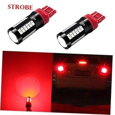 T20 Base 7440 7443 Strobe LED Brake Lights Bulbs, Red Flashing Stop Lamps