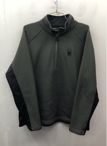 Spyder Men's Green Core Sweater Knit 1/4 Zip Pullover Fleece Jacket Size L