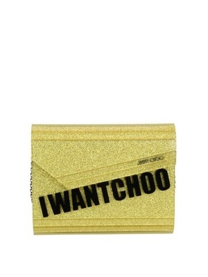 Jimmy Choo Candy Clutch Glitter Handtasche I WANT CHOO Schultertasche Bag Tasche