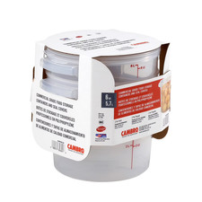 Cambro 6 Qt Round Food Storage Containers with Lids - 2 Pack Translucent.