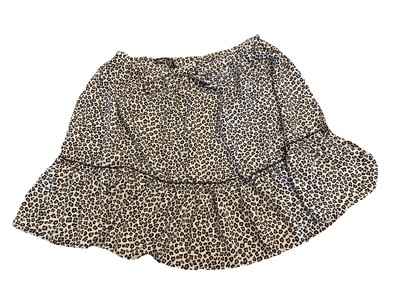Francesca's Dee Elly Leopard Print Ruffle Trim  Skirt Women's Size Small