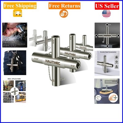 5pcs Water Key Set for Sillcock and Valves, 1/4-11/32, Steel, Silver