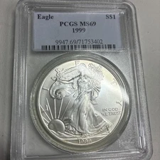 1999 American Silver Eagle PCGS MS69
