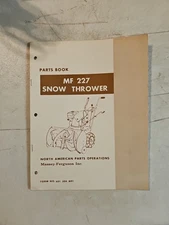 Vintage 1970 Massey Ferguson MF 227 Snow Thrower Parts Book 