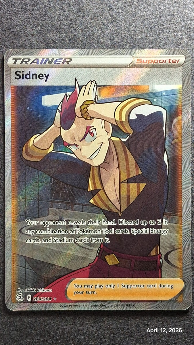 sidney pokemon card value (Full Art) Ultra Rare 264/264 Fusion Strike Singles Your opponent reveals their hand Sidney 264/264 Full Art Trainer