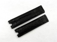 Cinturino Gerald Genta Gefica Pelle Squalo Nero 18/16mm Deployante Fatto a Mano