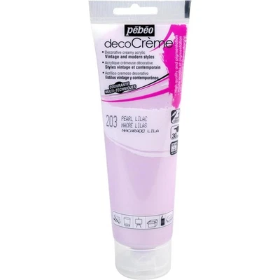 [089203] Pébéo Tube 120ml Peinture Acrylique Décocrème Mat NACRE LILAS - Photo 1/4