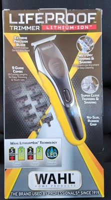 Wahl LifeProof Mens Wet/Dry Rechargeable Lithium Ion Trimmer, Black/Yellow, 9899