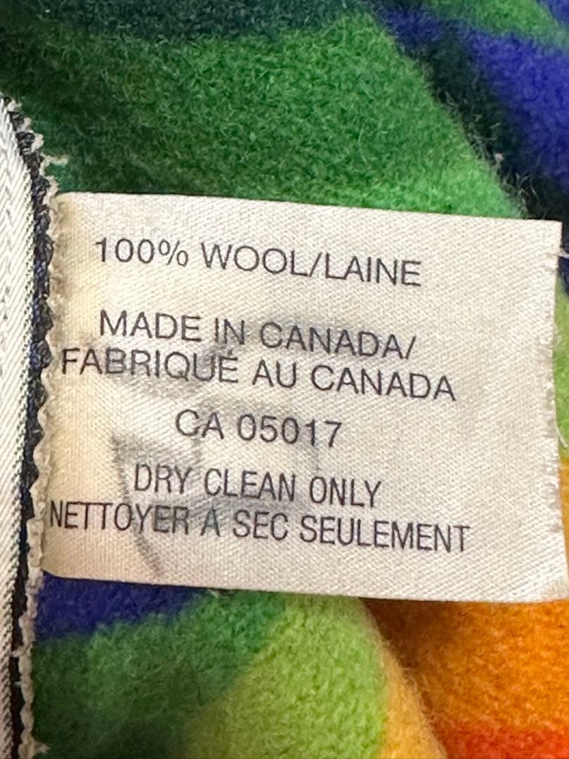 RUGGED Native Pattern Wool Coat Leather Collar Ge… - image 6