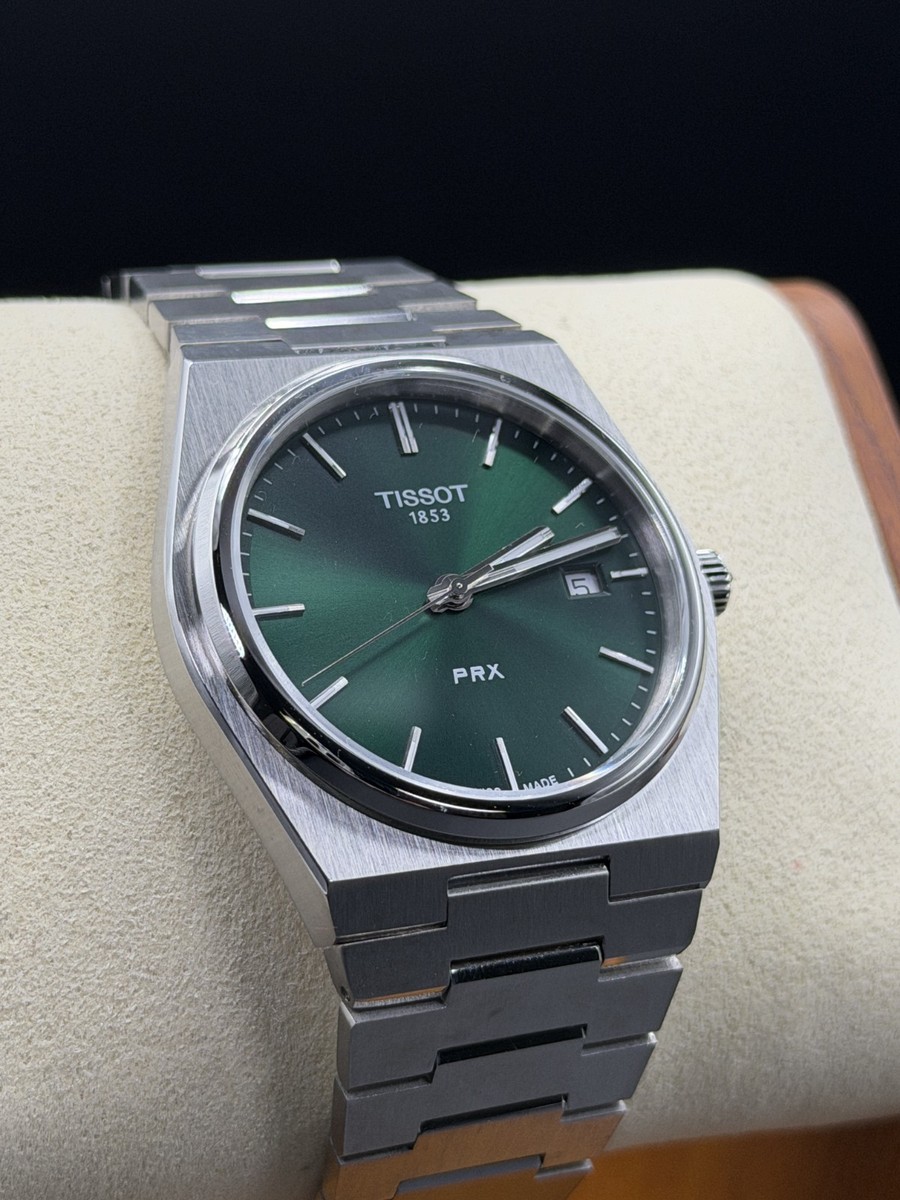 TISSOT CLASSIC PRX/316L GREEN STAINLESS STEEL WATCH T137.410.11