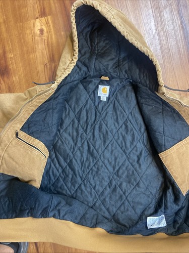 Giacca foderata trapuntata donna Carhartt WJ130 - tela marrone con cappuccio taglia XS 0/2 - Foto 10 di 10