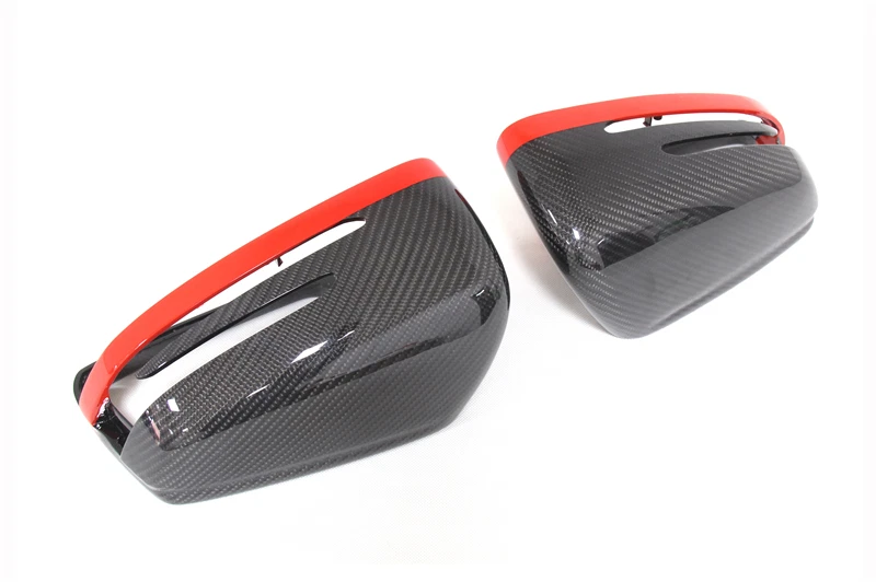 Carbonio Calotte Specchio Replacements Rosso per Mercedes Benz W204 W176 - Immagine 4 di 4