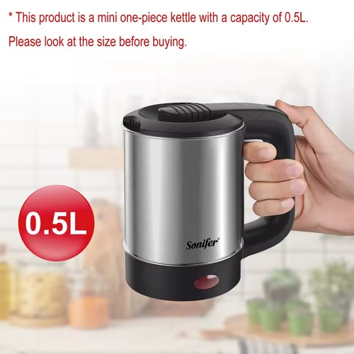 0.5L Mini Electric Kettle Tea Coffee Stainless Steel 600W Portable Travel Water - Picture 3 of 7