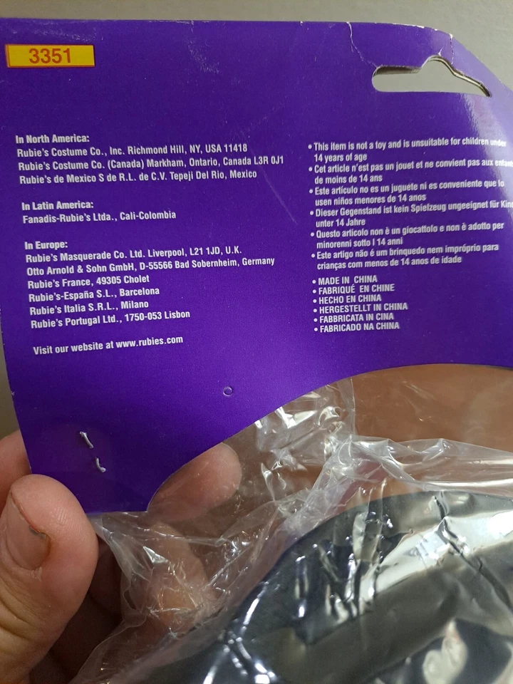 Alien Seibur PVC Mask Adult Size Rubies Halloween Dress Up Glow In The Dark - Image 4 of 4