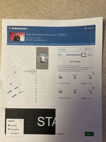 2 Tickets Ringo Starr and His All Starr Band 09/17/2022 - Picture 3 of 3