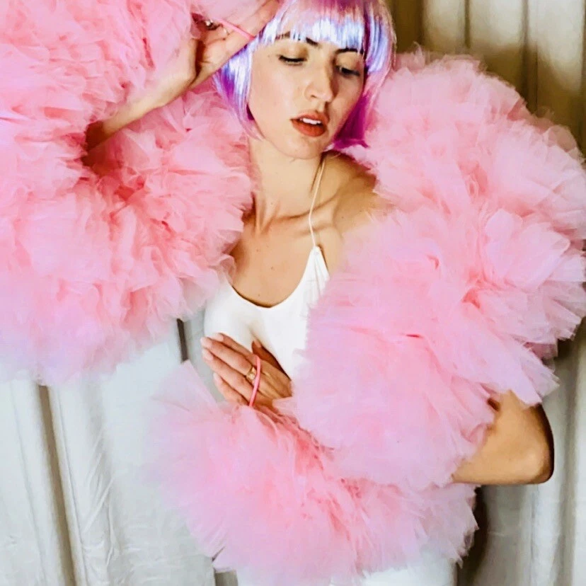 Boa vegana de tul rosa hecha a mano, fiesta, ocasión especial, regalo, disfraz, burlesque Foto 2 de 4