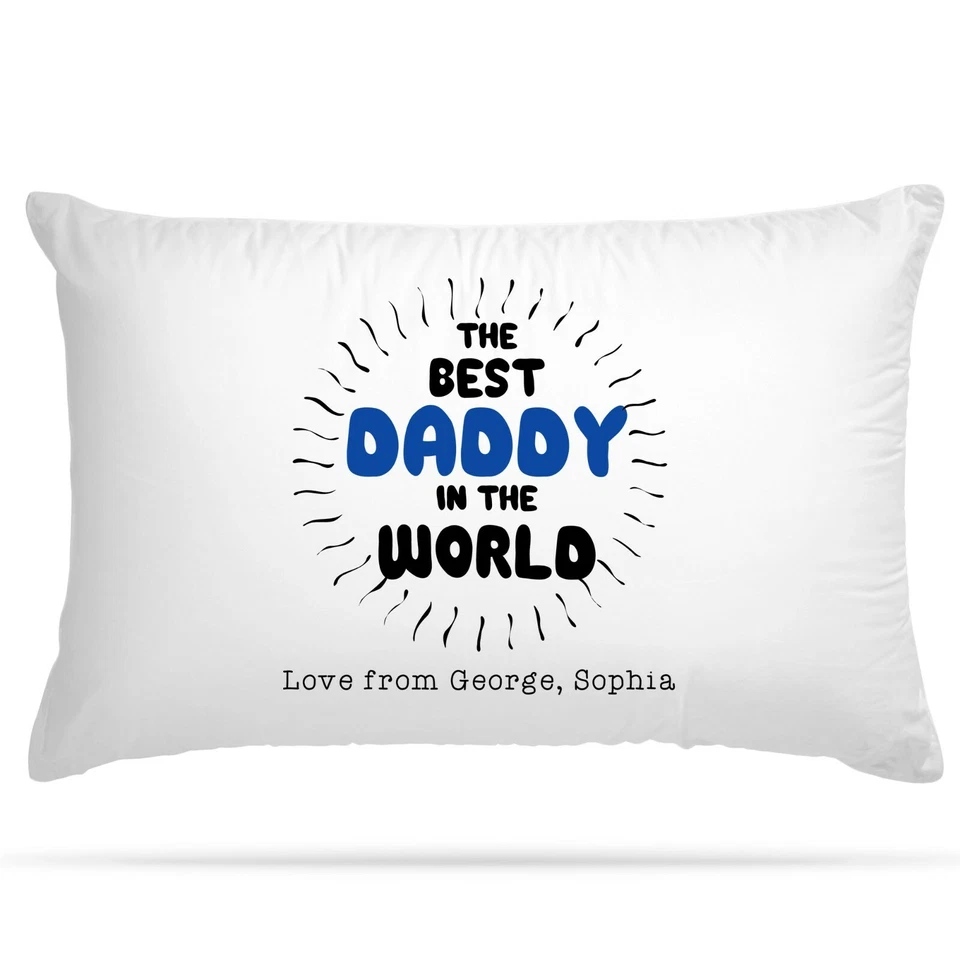 Funda de Cojín PERSONALIZADA Funda de Almohada Mejor Papá Nunca Super Papá Cumpleaños Novedad Foto 3 de 4