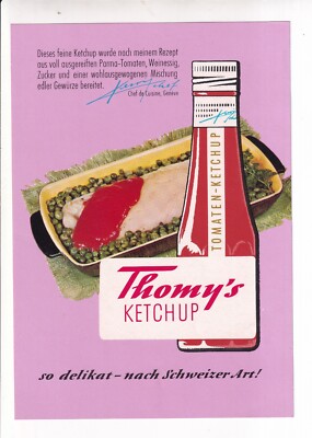 KETCHUP, THOMY´S KETCHUP um 1960 Reklameblatt Din A 6 für die ''Tomatensauce''