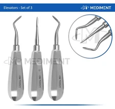New Mediment Dental Root Elevators Set Of 3 PCS  Oral Surgery Elevators