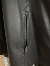 Kaleidoscope Grey Leather Swing Jacket Size 10
