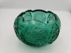 Vintage Fenton Spruce Green Art Glass Regency Rose Bowl Vase Small 5" x 4"