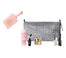 Lancome Absolue Soft Cream .5 Oz Tonique Confort Genifique Bag 7-Pc Travel Set