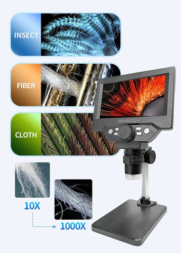 5.5" LCD Digital Microscope 1000X 1080P Coin Microscope Magnifier with Stand - Picture 8 of 13