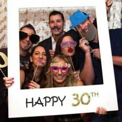 5A-HOME Happy 18/30/40/50/60th Birthday Frame Photo Booth Paper Props Party Sash Decor