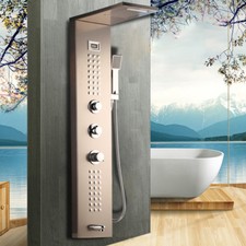 Bathroom Shower Panel Column Massage Body Jets Hand Shower Wall Mount Faucet Tap
