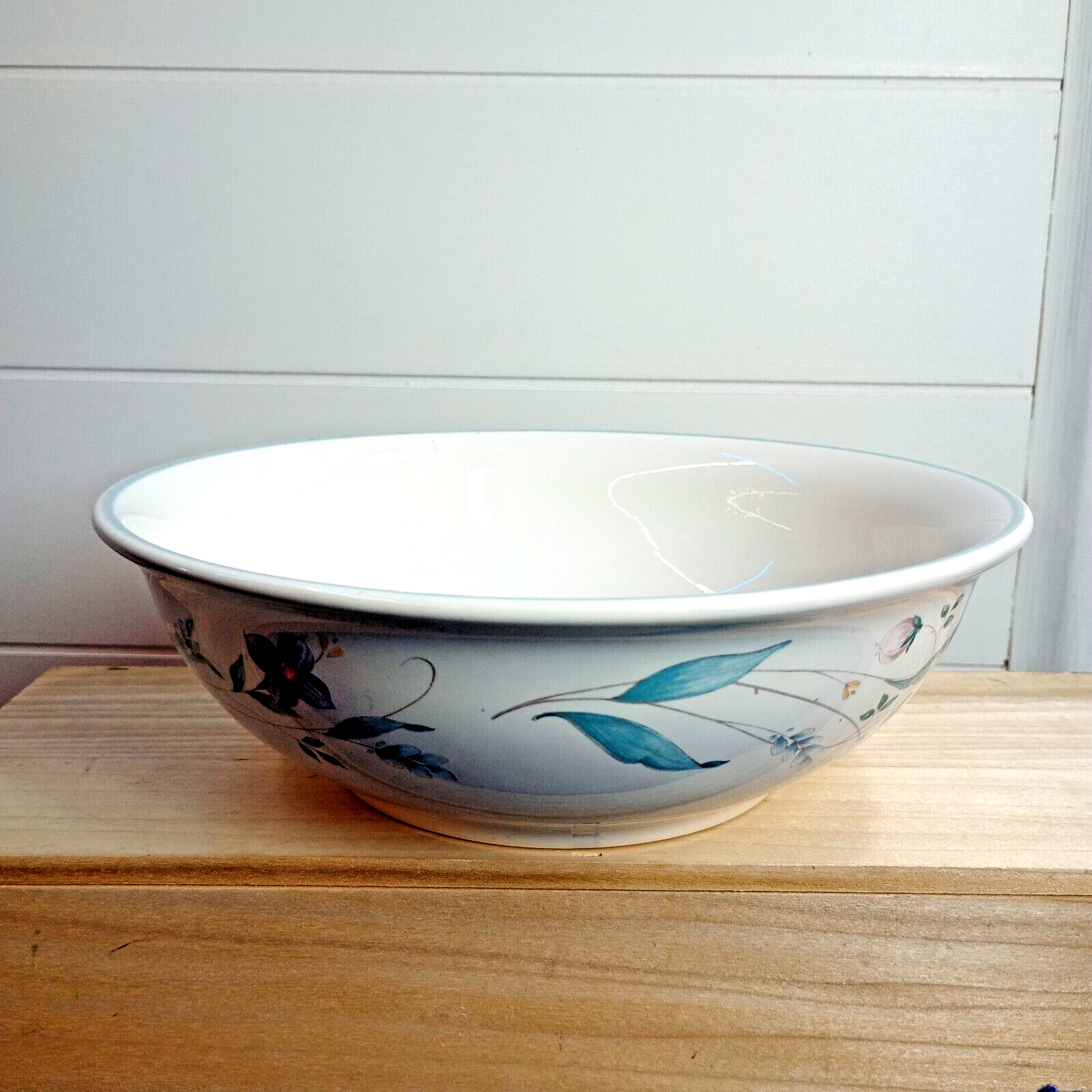 Pfaltzgraff April 8.5 Inch White Floral Serving Bowl Made in USA