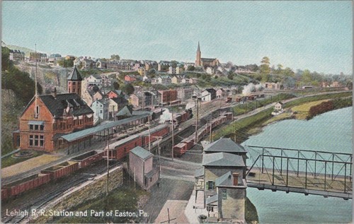 Postal Lehigh Railroad Station y parte de Easton PA - Imagen 2 de 4