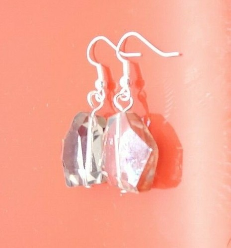 Pendientes de cristal de plata esterlina diamantes joyería - Imagen 2 de 2