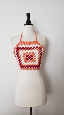 Anthropologie Top New Size Small Halter Boho Festival Crochet Retro Taylor