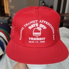 Vintage 1989 Transit Appreciation Day Hats Off To America's Transit TRUCKER HAT