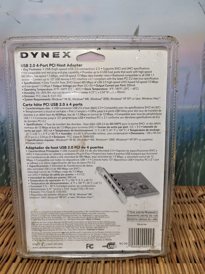 dynex high-speed 4 port usb 2.0 connection pci host adapter / r4t4 - Image 3 of 4