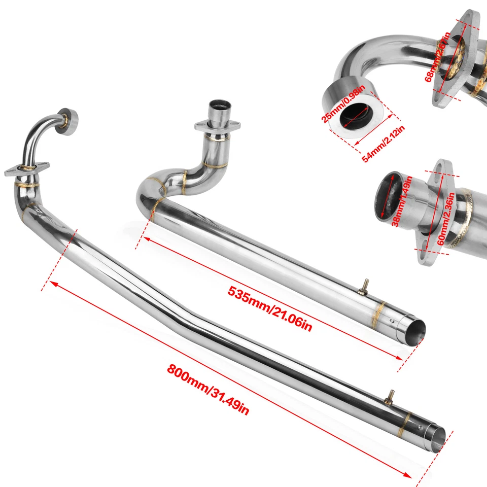 For Yamaha V Star 1100 XVS1100 Shortshots Staggered Exhaust Muffler Pipes Chrome - Изображение 2 из 4