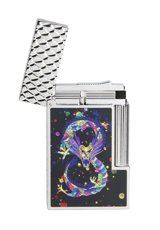 ST DUPONT BLACK PALLADIUM LINE LIGNE 2 LIGHTER YEAR OF THE DRAGON