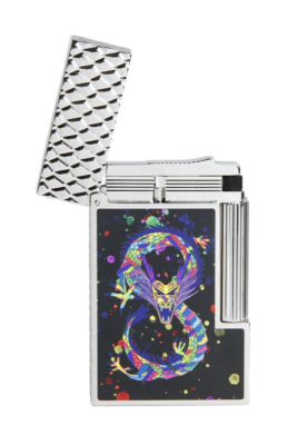 S.T. Dupont メタルライター ストライプデザイン ST DUPONT BLACK PALLADIUM LINE LIGNE 2 LIGHTER YEAR OF THE DRAGON